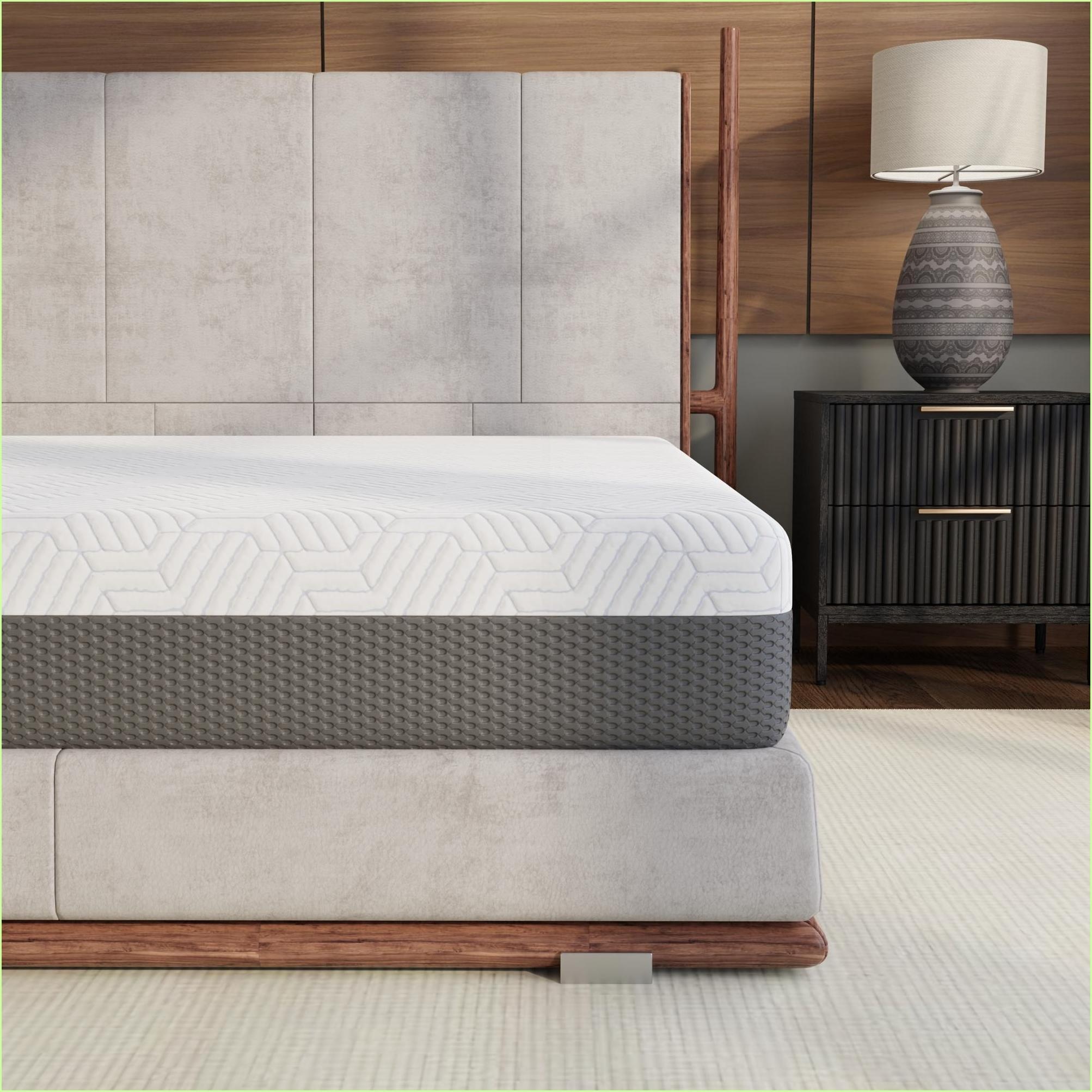 Mattresses, 10 Inch King Medium Firm Gel Memory Foam Mattress with Cooling Cover | Foam | White+gray