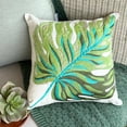 thumbnail image 2 of Euro Sham Pillow, Decorative Green 26"x26" (65x65 cm) Euro Sham Cover, Linen Floal Monsteral Leaf & Beaded Throw Pillows For Sofa, Nature & Floral Pattern Modern Style - Monstera Leaf, 2 of 10