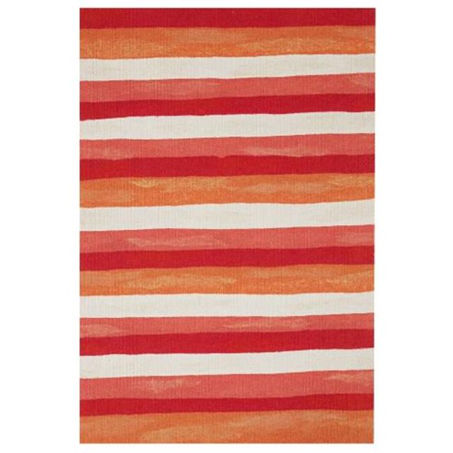 Trans-Ocean Imports VCFR8431324 Tapis Intérieur & Extérieur 27 Po x 8 Pi. Liora Manne Visions II Rayures Peintes, Rouge