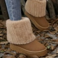 thumbnail image 5 of Women's Outdoor Snow Boots - Fluffy Faux Fur Lined Short Platform Casual Shoes, 5 of 9