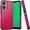 Hotpink, variant on For Cricket Magic 2 5G 2024(2nd Version) Tough Strong Hybrid + Tempered Glass - Hot Pink