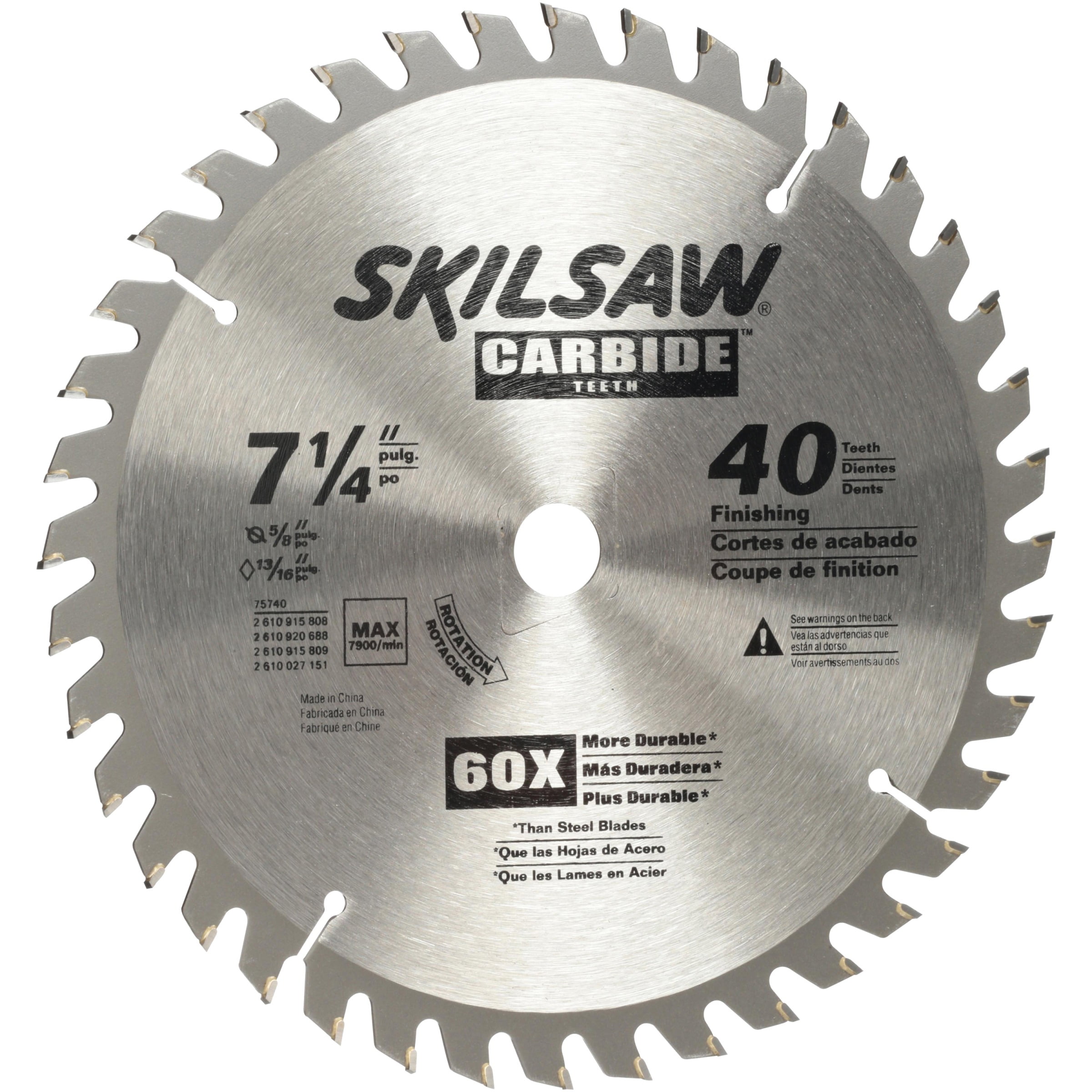 Details about   Skil Model 75740 7 1/4" 40 T Carbide Tipped Saw Blades Lot of Five 