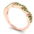 thumbnail image 2 of 0.495 ctw Wedding Band for Women - 18K Rose Gold Natural Peridot Stackable Eternity Ring, 2 of 6