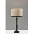 thumbnail image 2 of Adesso Zeek 27.75" 1-Light 3-Way Black Wood Table Lamp with Black Trim Cream Drum Shade, 2 of 5