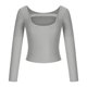 thumbnail image 4 of Camiseta holgada estampada a la moda para mujer, blusa de manga 3/4 de longitud media, Tops informales con cuello redondo Pompotops  FGAJ9280, 4 of 7