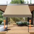 thumbnail image 6 of Manual Retractable Sunshade, 6.5-10ft Adjustable Height Outdoor Sun Shade, Sunshade Shelter for Large Area Folding Retractable Hand-Cranked Awning for Garden Patio SPF80++ (Beige), 6 of 14