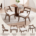 thumbnail image 5 of Guyou Modern Farmhouse Dining Chairs Mid Century Upholstered Dining Chair with Wooden Curved Back Kitchen Chairs for Dining Room Restaurant Cafe, Brown-Linen Beige(Set of 2), 5 of 8