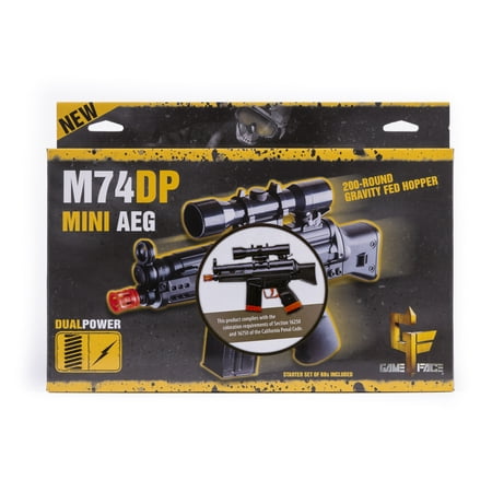 Crosman Game Face M74 Full-Auto AEG Mini Airsoft Rifle, California (Best Airsoft Aeg Under 150)