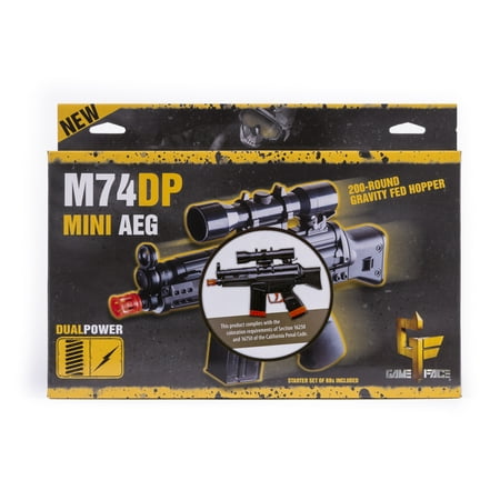 - Crosman Game Face M74 Full-Auto AEG Mini Airsoft Rifle, California Compliant