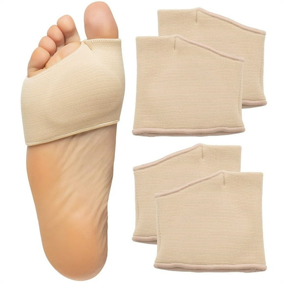 2 Pairs Metatarsal Pads with Gel Pad for Women and Men,Foot Pads Provides Relief for Morton's Neuroma Insert，Metatarsalgia, Morton's Neuroma (Beige)