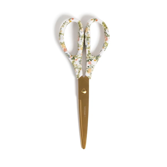 U Brands 8 in Stainless Steel Fashion Scissors, Gold Blades, Melancholy Botany