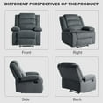 thumbnail image 5 of UIXE Manual Recliner Chair, Corduroy Reclining Sofa Chair with Overstuffed Armrests & Backrest for Living Room, Nursery Armchair Bedroom Reading Seat, Dark Gray, 5 of 7