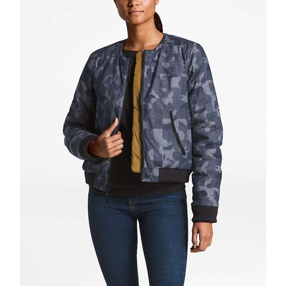 The North Face Cryos Blouson Bombardier en Duvet GTX Réversible en Denim Jacquard Indigo