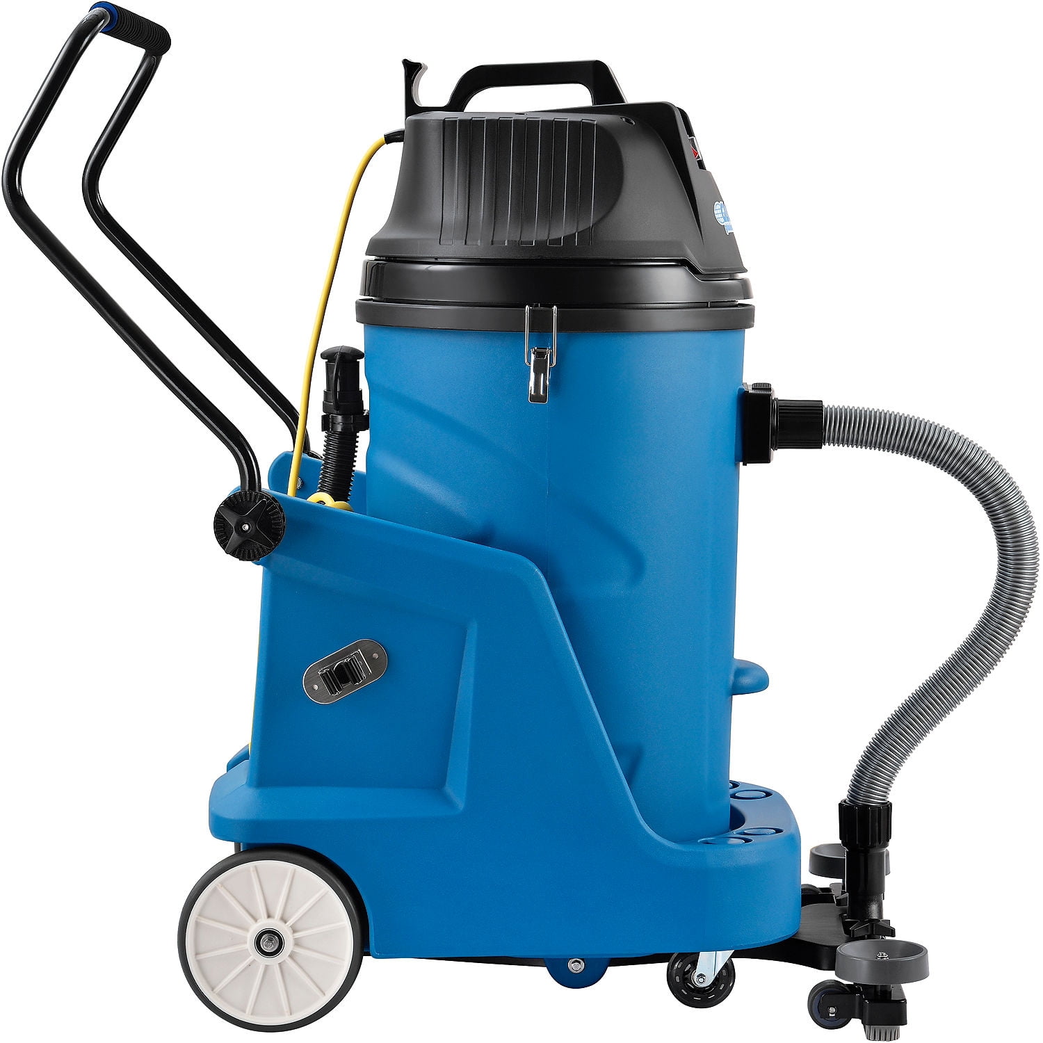 Global Industrial Wet Dry Squeegee Vacuum with On-board Tool Storage, 18 Gallon Capacity