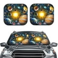 thumbnail image 2 of Disketp 2 Piece Space Planet Pattern Windshield Sunshades,Folding Windshield Sun Shade For Car Suv Trucks Sedan,Blocks Uv Rays Sun Visor Protector-Medium, 2 of 7