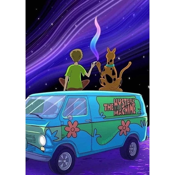 Scooby DIY 5D Round Full Drill Art Perfect for Relaxation and Home Wall Decor，Diamond Painting Kits for Adults,(12x16inch)