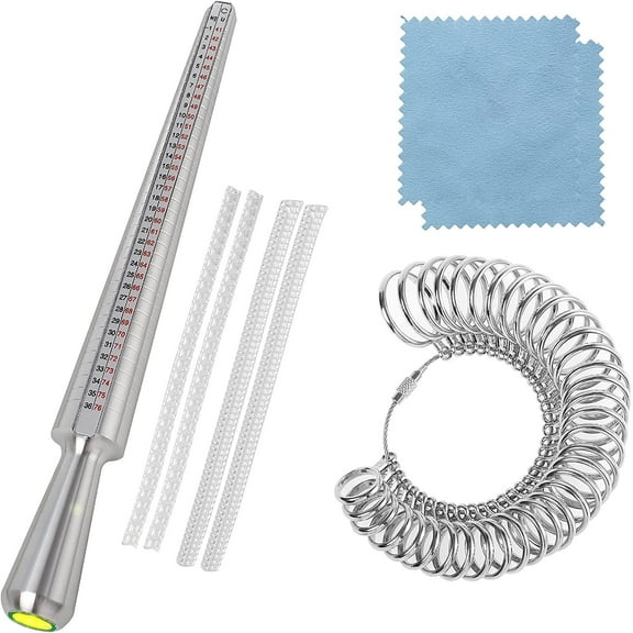 Ring Sizer Set Metal Ring Mandrel Steel Ring Gauge Kit Finger Size Jewelry Making Tool Jewelers Tools US 0-13