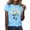 Sky Blue, variant on Women's Tops T Shirts Loose Fitting Pullover Printed Outdoor Boho Shirts