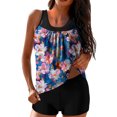 thumbnail image 2 of uublik Tankinis Swimwear for Women Two Piece Bathing Suit Built in Bra Swimsuit Modest Swim Top with Shorts Multicolor, 2 of 5