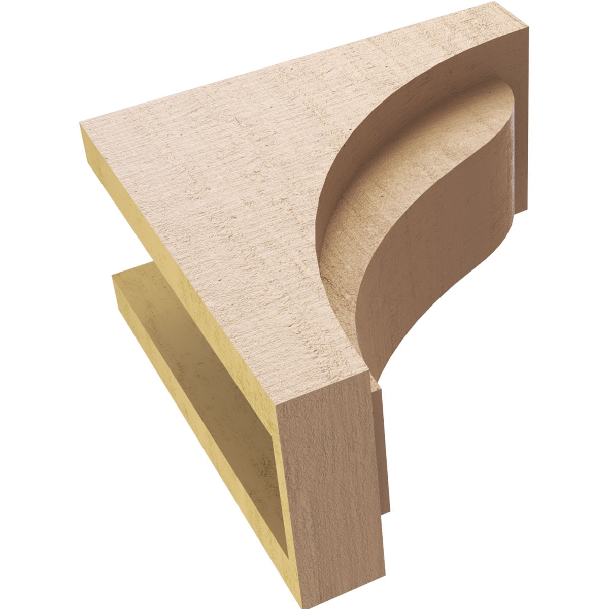 5"W x 10"D x 10"H Classic Helena Rough Cedar Woodgrain TimberThane Corbel, Primed Tan