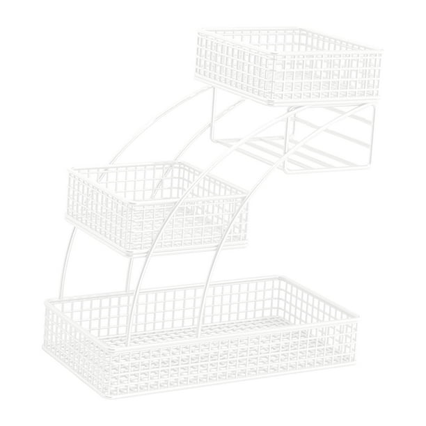 Cesta de frutas, organizador de cocina, cesta para verduras, pan, aperitivos, cuenco para almacenar frutas Blanco