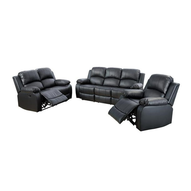 Ainehome Recliner Sofa Set Sectional For Living Room Furniture Bonded Leather Couch Manual Reclining Chair Love Seat And 3seat Black Com Ainehome Recliner Sofa Set Sectional, Art Van Leather Reclining Sofa