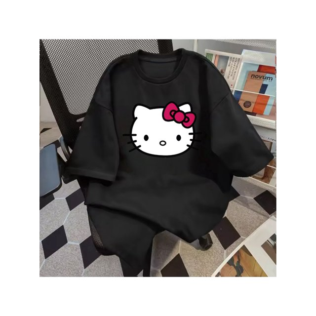 graphic print drop shoulder t-shirt short sleeve crew neck casual top for spring & summer Women's clothing
