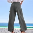 thumbnail image 4 of Wenyuyu Women's Palazzo Pants with Pockets Lounge Wide Leg High Waisted Trousers Flowy Solid Color Y2K Cargo Trousers, 4 of 8