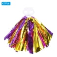 thumbnail image 3 of PET Cheerleading Pom Poms with Finger Holes for Sport Team Spirit Fun Dance Stage Events, Purple Golden 2 Pack, 3 of 6