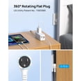 thumbnail image 6 of Avoben 360° rotating flat plug power strip with 6 widely spaced sockets, 2 USB-C ports and 1 USB-A port, 1440J surge protector, 5-foot extension cord, suitable for home, travel and office(Pack of 2), 6 of 7