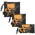 thumbnail image 2 of Haosy 3 Pack Reusable Ziploc Bags BPA Free Healthy Food Storage Bag Leakproof Sandwich Snack Freezer Bags Angry Cat Playing Guitar, 2 of 7