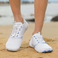 thumbnail image 6 of lnmuld Men Women Barefoot Shoes, Breathable Mesh Shoes for Water Yoga Fitness Hiking Color:White,Size:10, 6 of 7