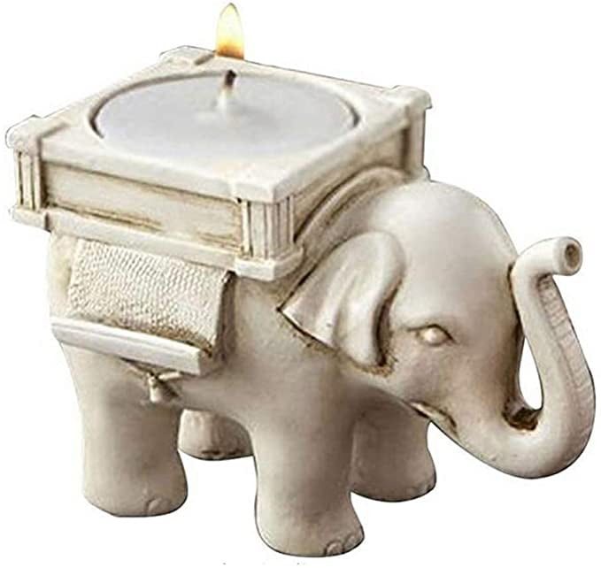 12 Good Luck Silver Elephant Candle Holders Bridal Shower Wedding Favors 