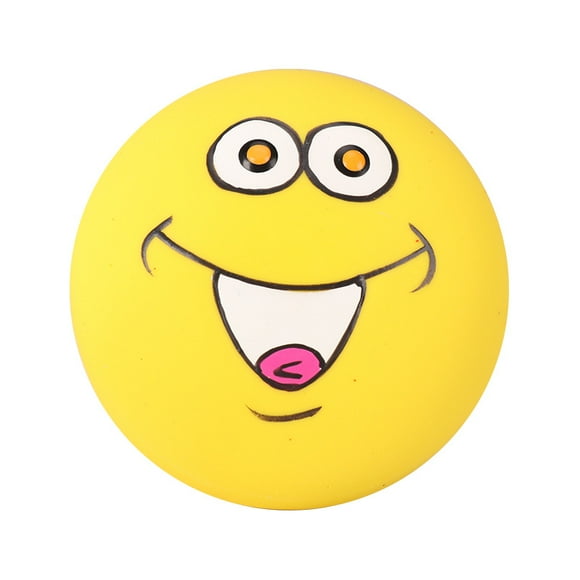 Pelota de Juguete con Sonido para Mascotas en Forma de Cara Sonriente de Látex