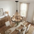 thumbnail image 3 of Skali 6-Light Wood Bead Chandelier with Matte Black Finish, 3 of 6