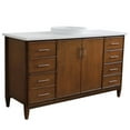 thumbnail image 6 of MCM 61" Single Round Sink Vanity with White Quartz Stone in Walnut, 6 of 12