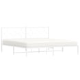 thumbnail image 4 of vidaXL Metal Bed Frame without Mattress with Headboard White 76"x79.9", 4 of 9