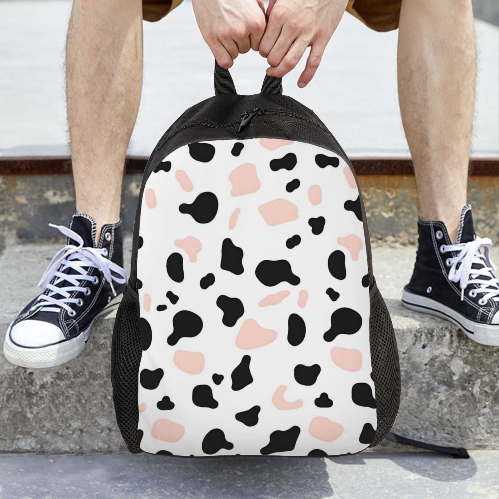 Single Side Full Backpack 16.1×11.8×4.5in Large Capacity Breathable Shoulder Belt Leisure Simple And Strong Bearing Capacity Simple Cow-Print Pattern1_2