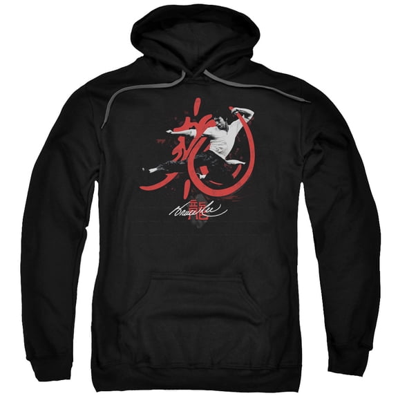 Bruce Lee High Flying Adult Pullover Hoodie Sweatshirt Black
