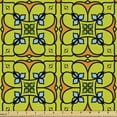 thumbnail image 1 of Mosaic Fabric by the Yard, Portuguese Azulejo Ceramic Style Traditional Ethnic Themed Repetition, Upholstery Fabric for Dining Chairs Home Decor Accents, Apple Green Marigold Blue by Ambesonne, 1 of 5