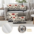 thumbnail image 6 of Spring Red Black Floral Outdoor Waterproof Pillow Covers, Modern Oil Painting Flowers Decorative Square Throw Pillowcase Sofa Cushion Sham for Patio/Couch/Chair, 20"x20" 2 Pack, 6 of 8