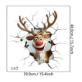 thumbnail image 3 of YWIYIUD 1PC Christmas Window Wall Stickers, 16inch Funny Wall Breaking Deer Window Stickers Christmas Living Room Decoration Christmas Door Stickers for Xmas Window Wall Refrigerator Decorations, 3 of 7