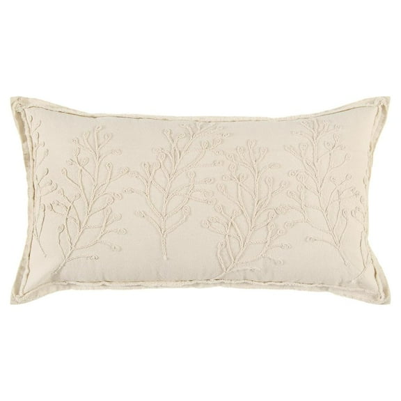 Rizzy Home Transitional Botanical Pillow Cover With Natural COVT19105NT001426
