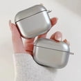 thumbnail image 3 of Electroplate Earphone Case For Airpods 1 2 3 Simple Protective Cover TPU Soft Shell Case Silver Metal With Keychain Box 2024, 3 of 12