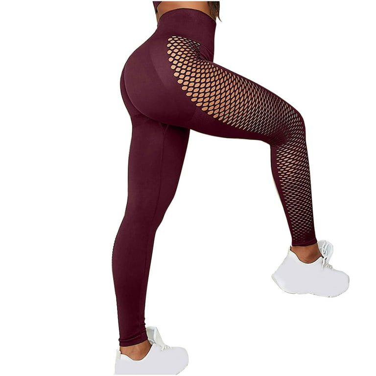 qolati Leggings for Women Sexy Cutout Mesh Seamless Workout Tights