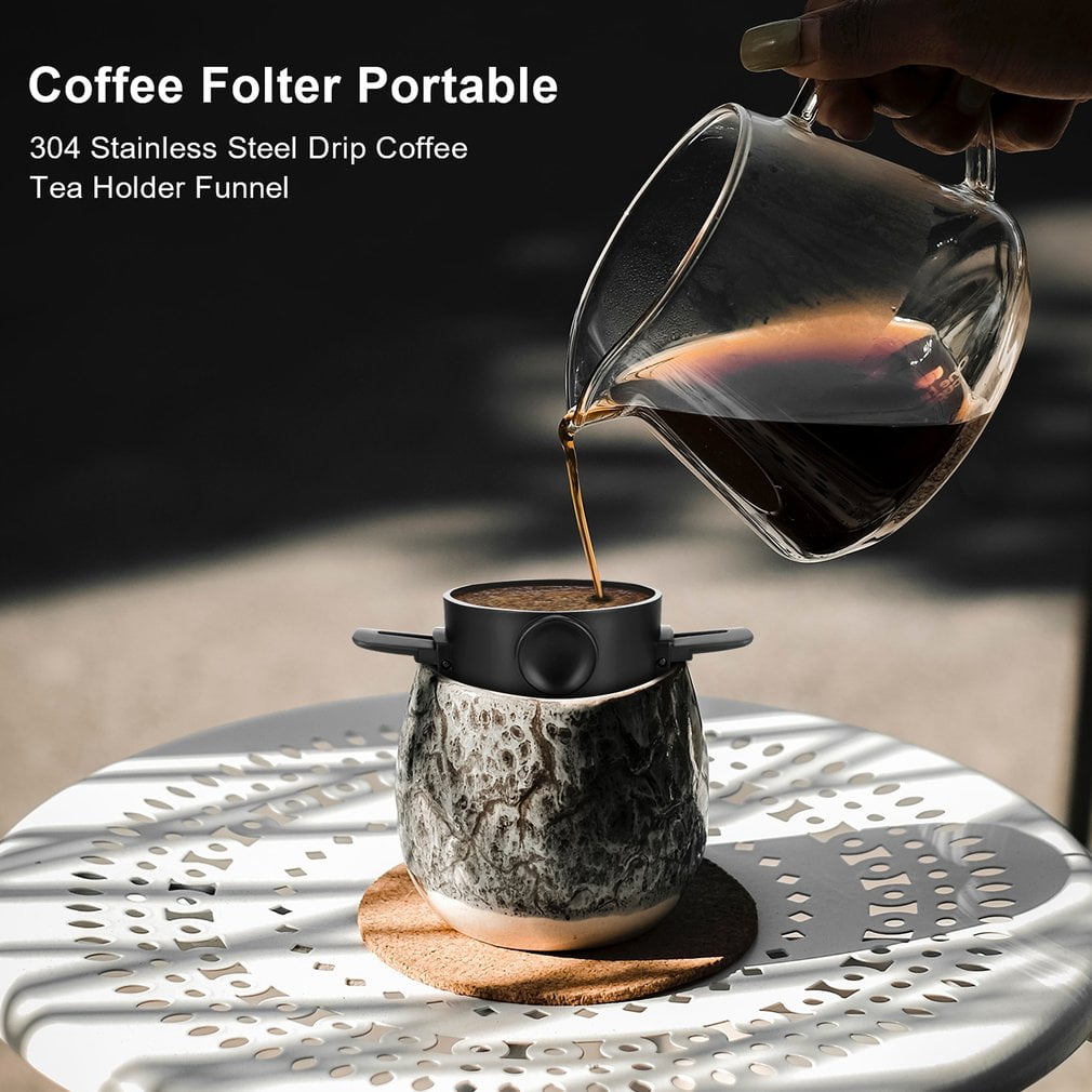 Paperless Pour Over Coffee & Tea Dripper Stainless Steel Reusable Filter 