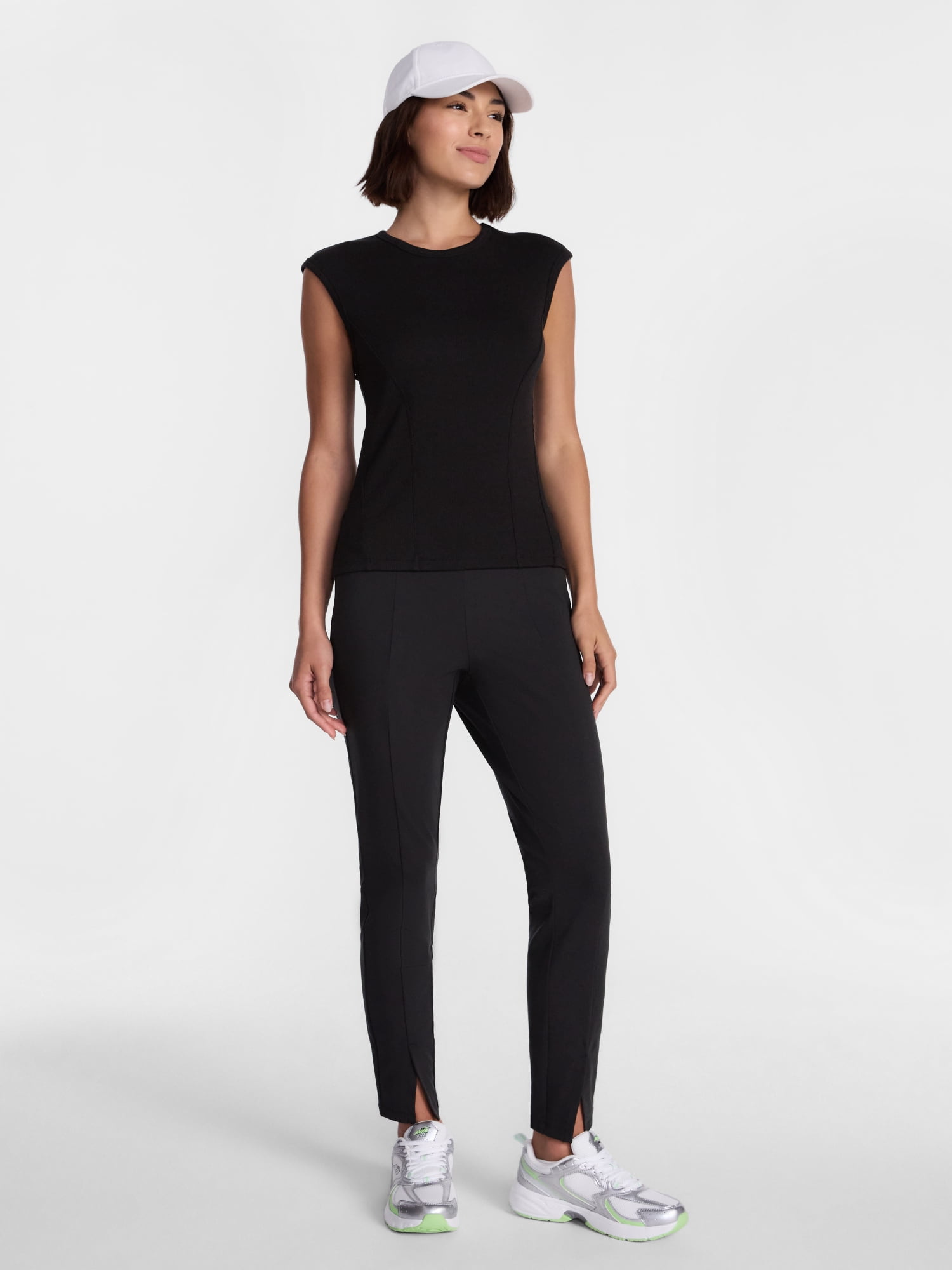 Avia Women's Interlock Leggings with Split Hem, 28" Inseam, Sizes XS-XXXL