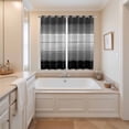 thumbnail image 3 of Black Gray Kitchen Curtains 84 Inch Length, Farmhouse Vintage Gradient Wooden Plank Grommet Top Bedroom Living Room Curtains, Light Filtering Cafe Curtain Drapes 2 Panels Set 104''x84'', 3 of 9