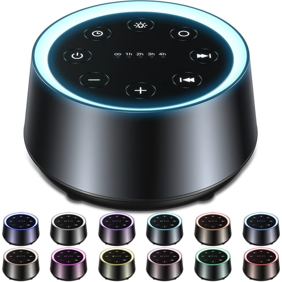 Sleep Sound Machine White Noise Machines with 30 Soothing Sounds 12 Adjustable Night Light 10 Adjustment Brightness 32 Levels of Volume 5 Timers and Memory Function Home Travel Office