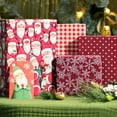 thumbnail image 5 of BIOBROWN Reversible Christmas Wrapping Paper - 17 Inch X 33 Feet (46.7 sq. ft. ttl.) - Joyful Santa Claus & Plaid Design Perfect for Xmas, Party, Holiday Gift Wrap, 5 of 7